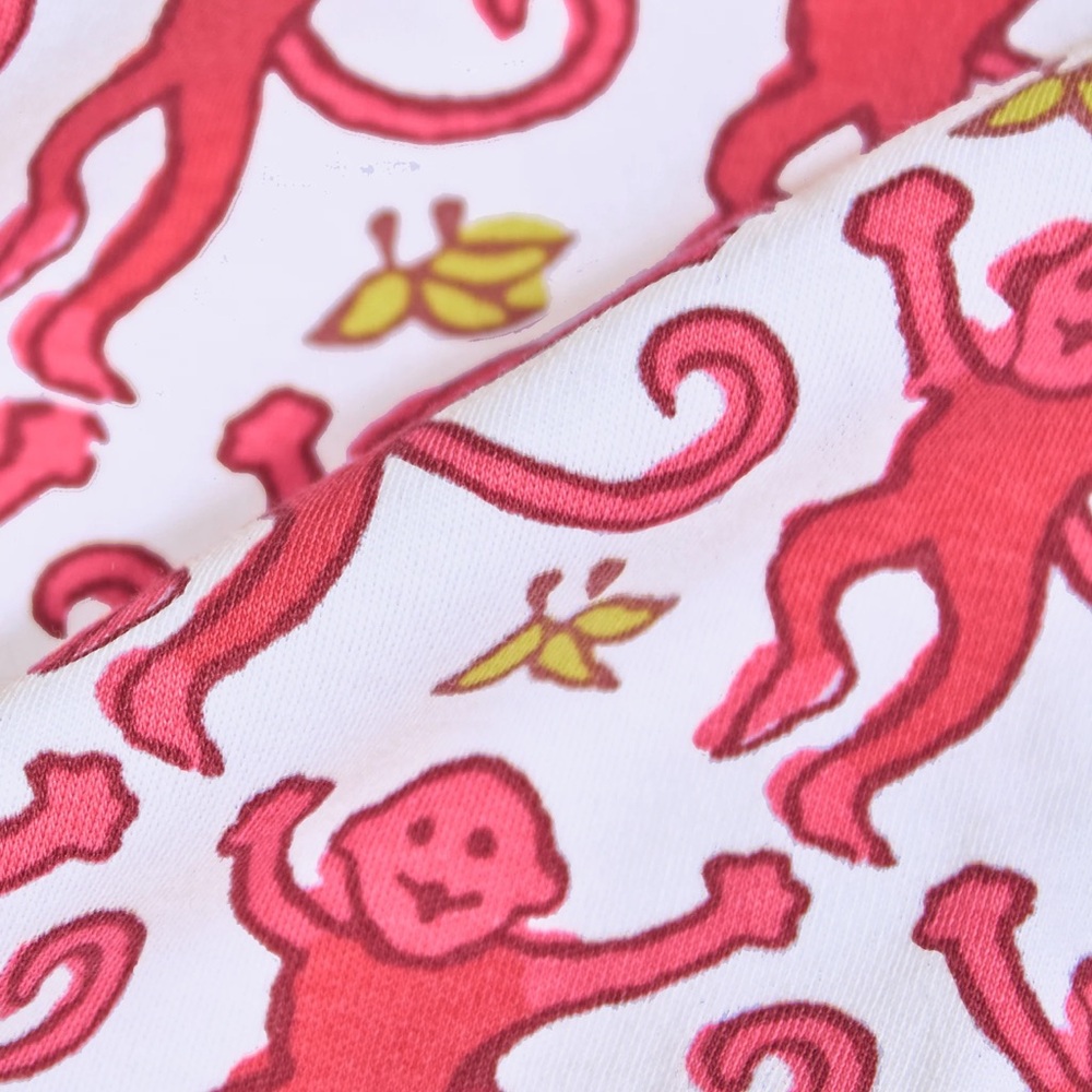 Roller Rabbit Monkey PJs Red S - Picture 2 of 8